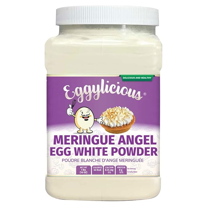 Eggylicious Meringue Powder – Made w/Pure Egg Whites - Gives Body &amp Stability to a variety of icings – Ideal for Homemade Filling/Royal Icing/Cake Decorations &amp More – Preservatives Free – 1lb