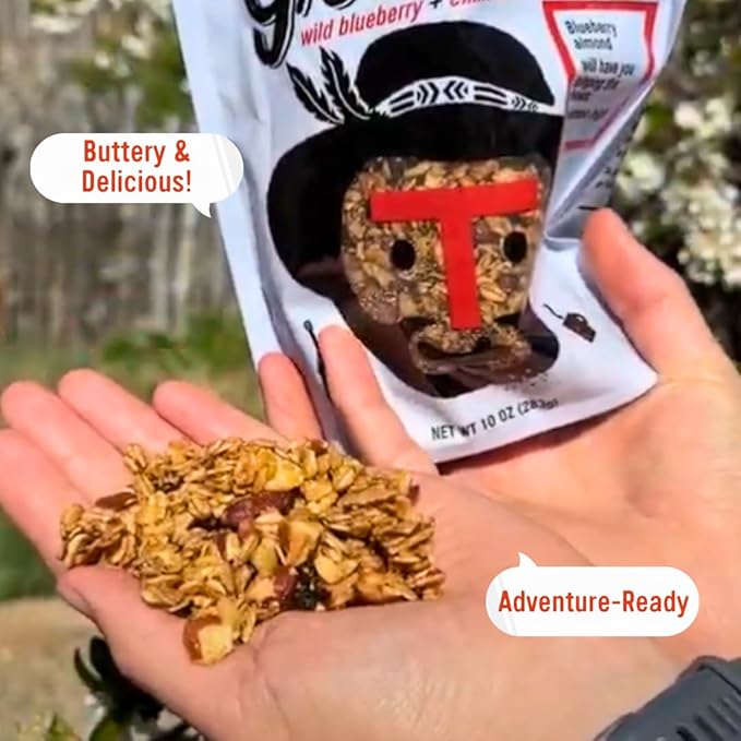 Taos Bakes - Wild Blueberry &amp Cinnamon Granola - Crunchy Granola Breakfast Snack - Gluten Free No GMOS No Fillers - 10 oz (Pack of 6)