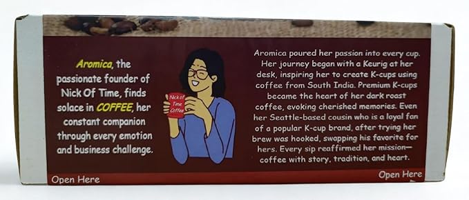 Nick of Time Chicory Blend Coffee K-Cups-Pods-Single Serve 100% Arabica AA Grade Dark Roast | Americano | Easy to use (Pack of 40)