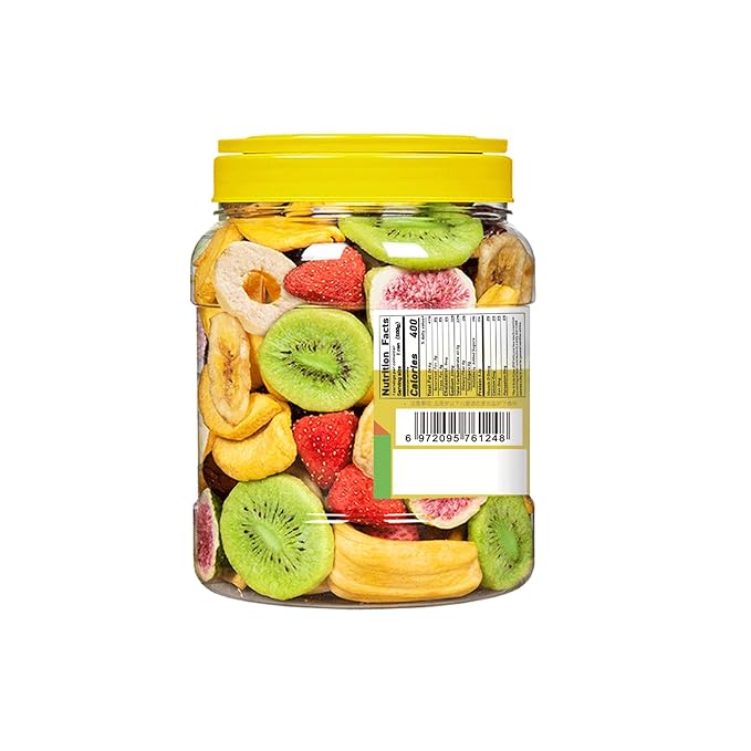 Instant Dried Vegetables and Fruits Chips 17.6 Ounce/can Crispy Mixed Fruits and Vegetables Strawberry Banana Apple Fig Fruits Vegetables Snacks Snack Foods Chinese Foods Vegan (1 Can)