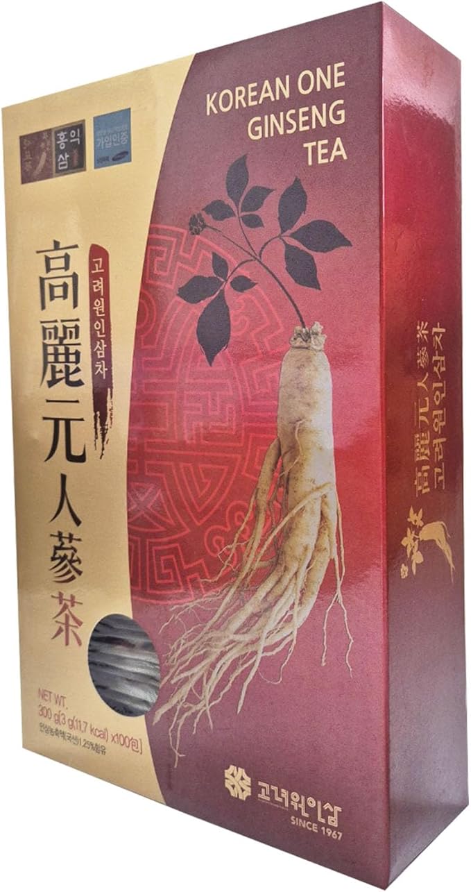 LENITH Korean One Ginseng Tea Packets Sachets-Concentrated Ginseng Extract Easy Dissolve Granulate Form Hot or Cold Tea_10.58 oz / 300 g (3g x 100ea)