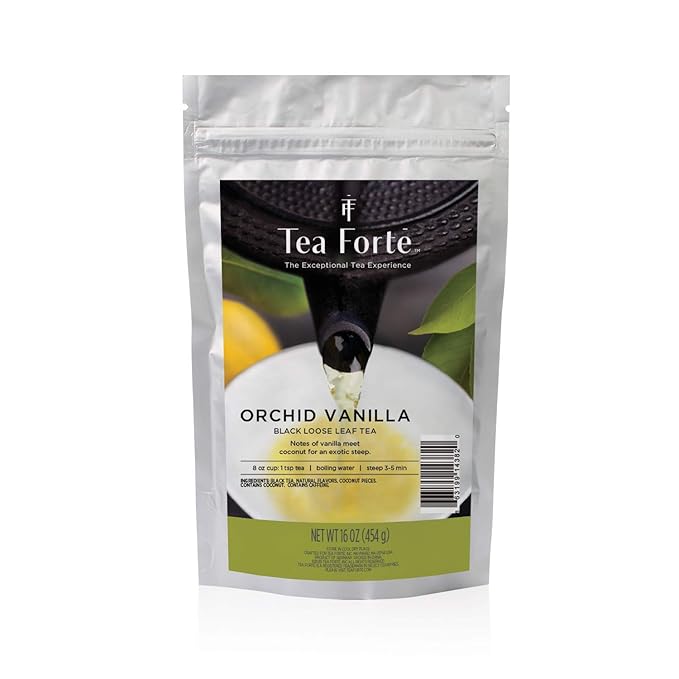 Tea Forte Premium Loose Leaf Tea Blend Resealable 1 Pound Bag Makes 160-175 Cups Orchid Vanilla