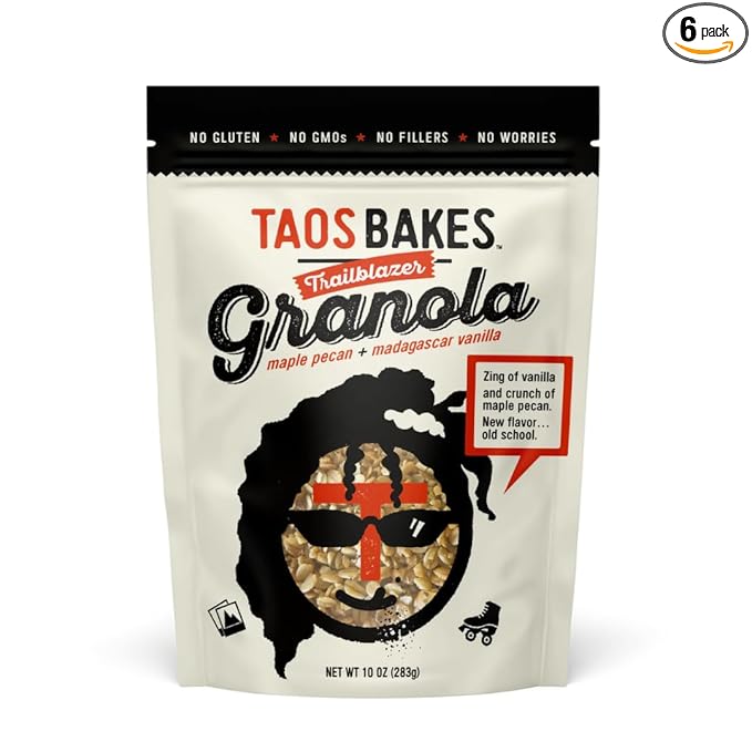 Taos Bakes - Maple Pecan &amp Madagascar Vanillar Granola - Crunchy Granola Breakfast Snack - Gluten Free No GMOS No Fillers - 10 oz (Pack of 6)