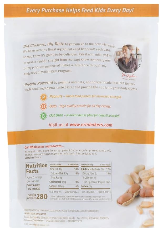 Erin Baker's Homestyle Granola Peanut Butter 12-Ounce Bags (Pack of 6) by Erin Baker's