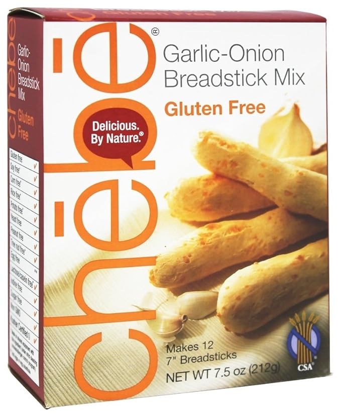 Chebe Bread Sticks Mix Garlic &amp Onion Gluten Free 7.5-Ounce Bags (Pack of 8)