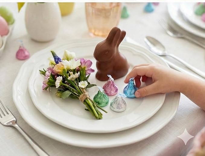 Hershys Kisses Easter Mix Milk Browny Bar and Milklicious Chocolate Candy Pastel Colors 2 Pound Approx 200 Pieces