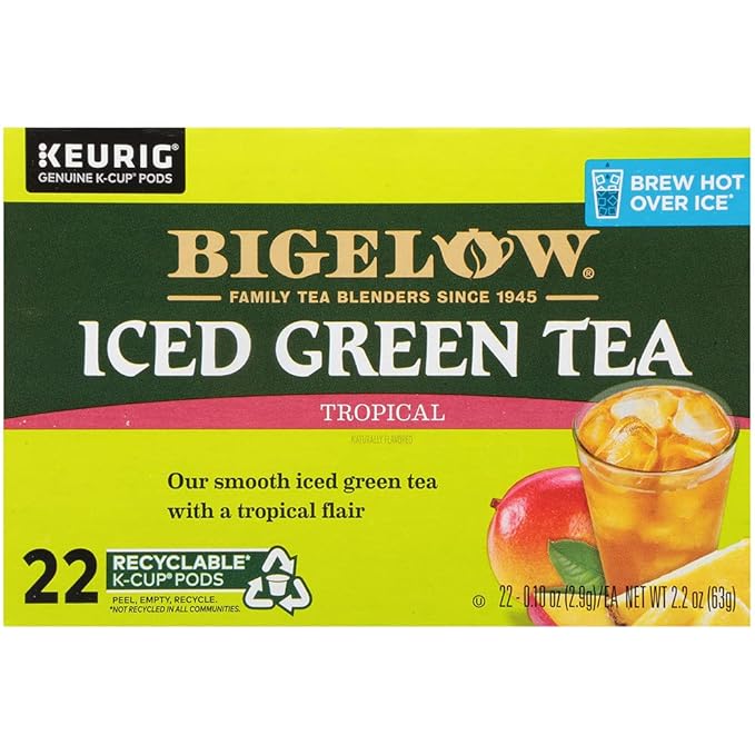 Bigelow Tropical Iced Green Tea K-Cup 0.10 oz 22/Box
