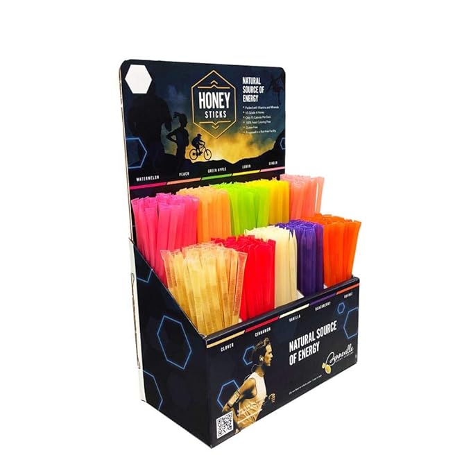 The Honey Jar - Honey Stick Retail Display with 500 Assorted Honey Sticks perfect for Gift Shop Grocery Store Boutique Farmers Market