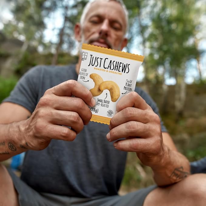 Roastery Coast - Just Cashews Unsalted | Individually wrapped snack (1 Oz each) | Whole Unsalted Cashews | Non-GMO Gluten Free Kosher | Cashew Nuts | Gourmet Snack