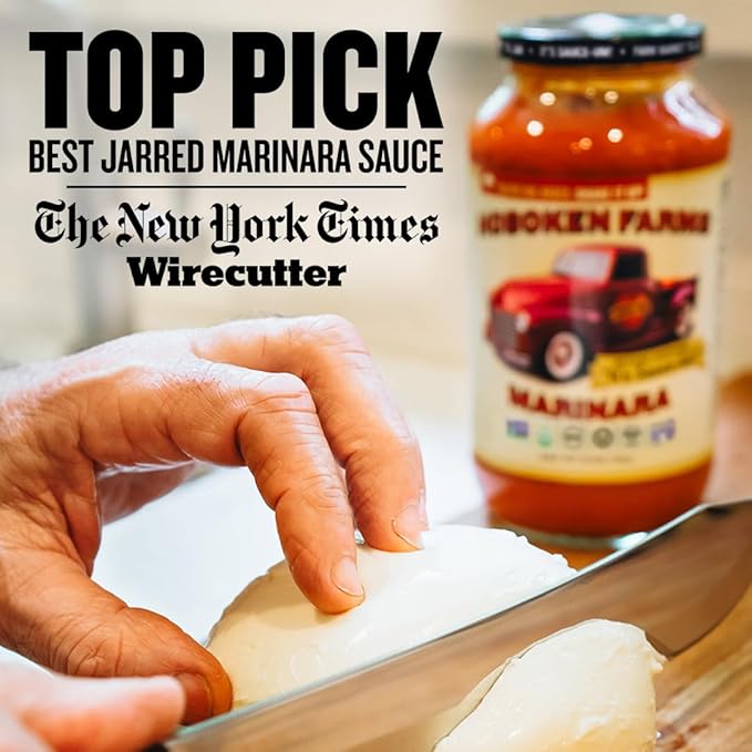 Hoboken Farms Marinara Sauce – No Sugar Added Low Sodium Non-GMO Preservative-Free Low Carb Keto – Better For You Pasta Sauce! (25 Fl Oz Pack of 2)