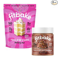 FitBake Yellow Cake Baking Mix and Chocolate Frosting | 0g to 2g Net Carbs Per Serving | Keto Friendly Low Carb Food | Naturally Sweetened Keto Snacks | Gluten Free Desserts | No Added Sugar