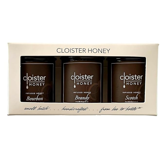 Cloister Honey Trios - Home Bar (3 x 3 oz) | Hand Crafted | Raw Artisan Honey | 100% Pure Raw &amp Unfiltered | All Natural | Made in USA |