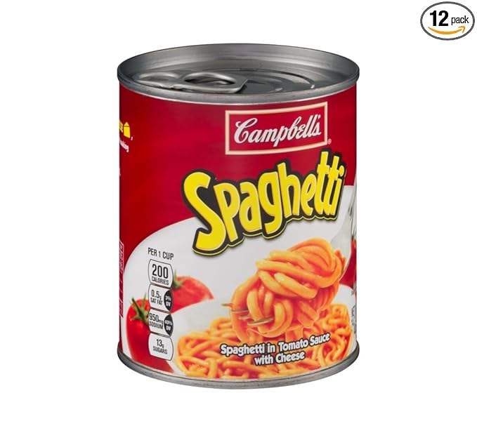 Campbell's Spaghetti in Tomato Sauce with Cheese 14.2oz Can (Pack of 12)
