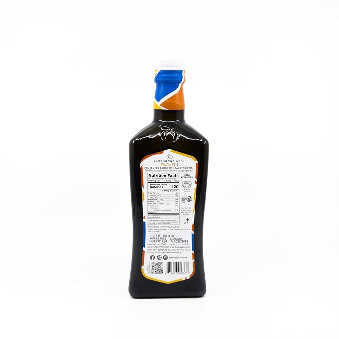 Bono Sicilian PGI Extra Virgin Olive Oil | Certified Gluten Free | Clean Label Project Purity Award Winner | Cold Extracted | 100% Product of Italy | Non-GMO Verified 16.9 Fl Oz