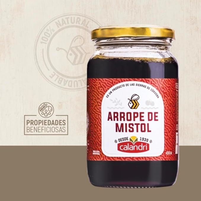Calandri Arrope – 100% Natural Argentine Syrup Made from Native Fruits and Honey (430g / 0.94lb) (Mistol)