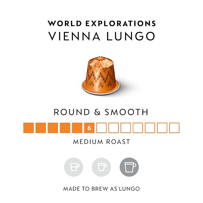 Nespresso Capsules Original Line Vienna Lungo Medium Roast Coffee 50-Count Espresso Coffee Pods