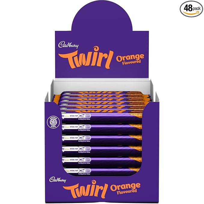Cadbury Twirl Orange Chocolate Bar 43 g (Pack of 48)