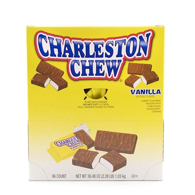 Tootsie Roll Charleston Chew Snack Bars in Easy Open Box Multicolor Classic Vanilla .38 Oz (96 Count)