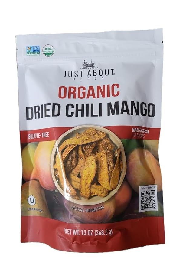 Just About Foods Organic Dried Chilli Mango - 13 Ounces