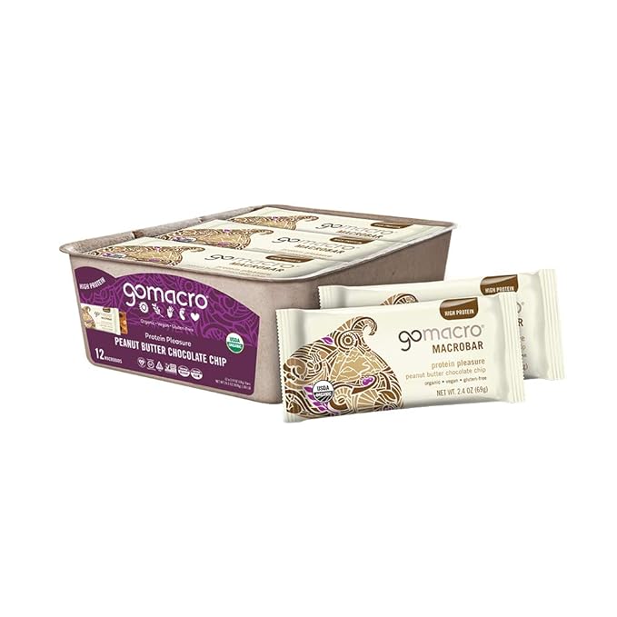 GoMacro MacroBar Mini (0.90 Ounce Bars 24 Count) and MacroBar (2.4 Ounce Bars 12 Count) Organic Vegan Snack and Protein Bars Bundle - Peanut Butter Chocolate Chip