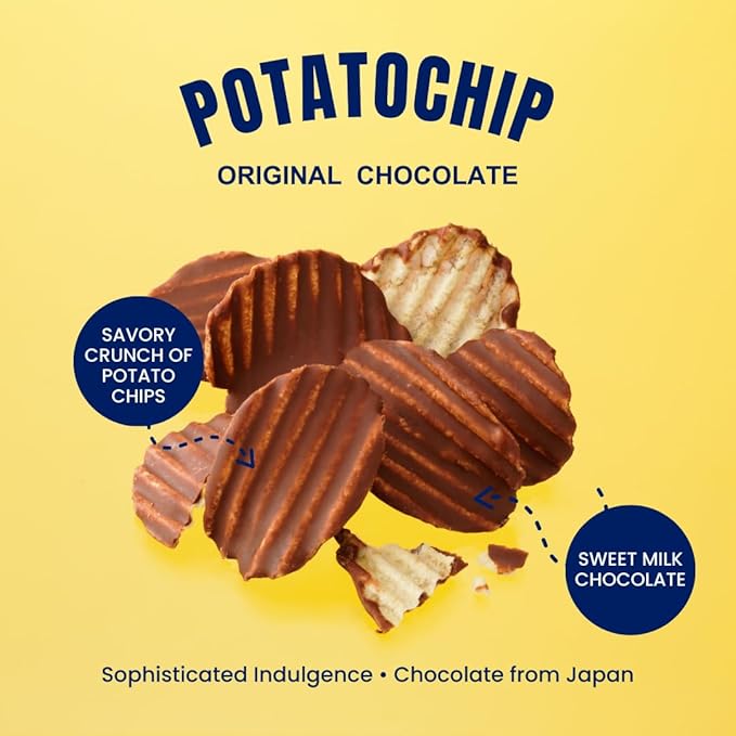 ROYCE' Potatochip Chocolate Original - |Chocolate Coated Crispy Potato Chips | Gourmet Snack for Gifting &amp Indulging | Japanese Potato Chip Chocolate from Hokkaido (7 Servings per Container)