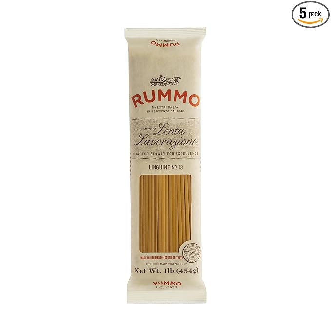 Rummo Linguine Pasta N.13 - Linguine Pasta Noodles Dry Pasta Long Linguine Noodles Durum Wheat Pasta Imported from Italy - 16 Ounce (Pack of 5)