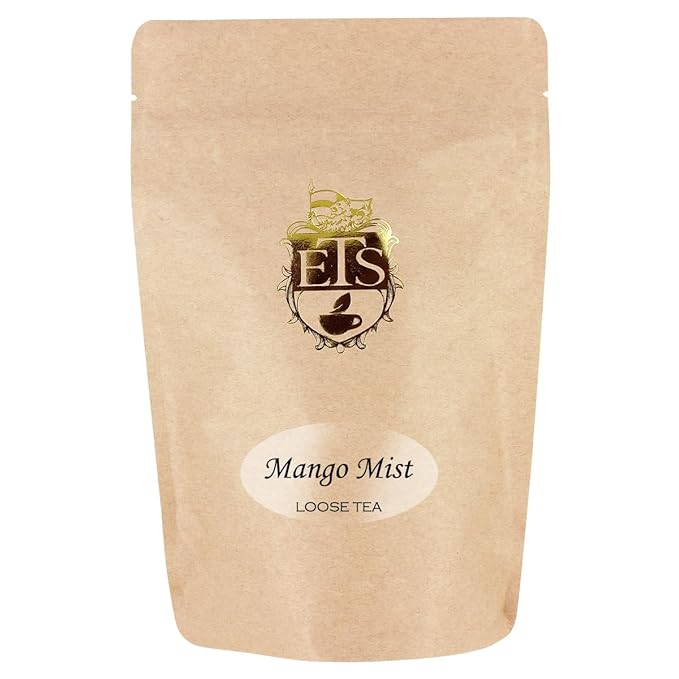 Mango Mist Black Tea - 16oz | Loose Leaf Pouches | Fruity &amp Tropical Ceylon Blend | Naturally Flavored | Great Hot or Iced | Ethical Tea Partnership Estate | Bulk Pack Refreshing Brew