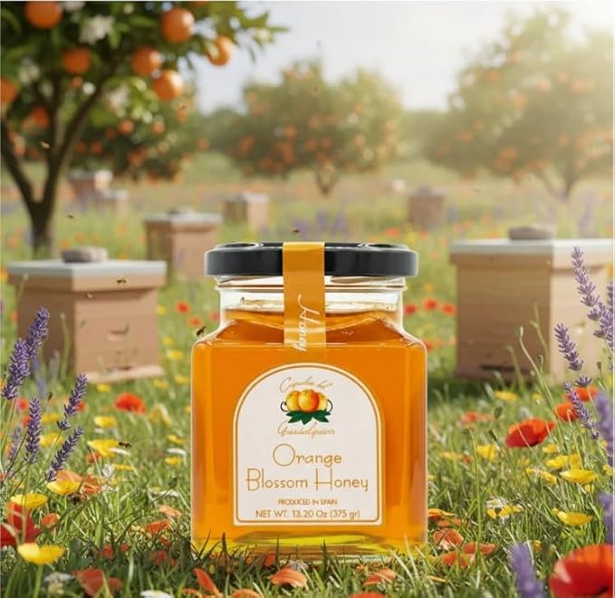 Caprichos del Guadalquivir Spanish Orange Blossom Honey 13.2 Oz Imported from Spain