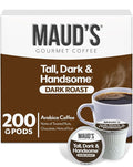 Maud's Dark Roast Coffee Pods 200ct Single Serve Pods – 100% Arabica Coffee Compatible with Keurig K Cups Maker