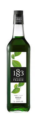 1883 Basil Syrup for Drinks Made in France 1 Liter Glass Bottle