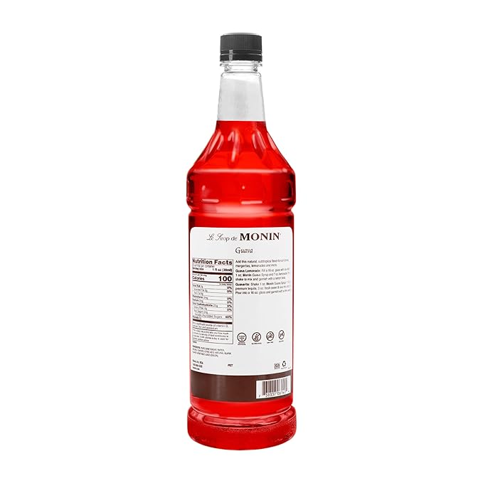 Monin Flavored Syrup Guava 33.8-Ounce Plastic Bottle (1 liter)
