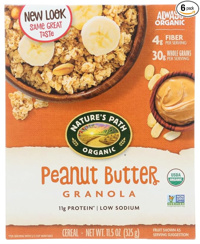 Nature's Path Organic Peanut Butter Granola Cereal 11.5-Ounce Box (Pack of 6) by Nature's Path