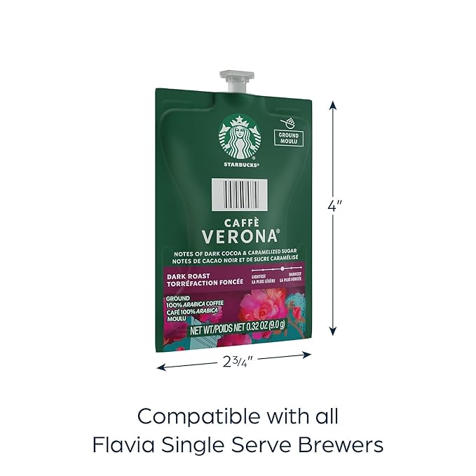 FLAVIA Starbucks Caffe Verona Coffee Freshpacks .32 oz. 80/Carton (MDR10098) (SX03)