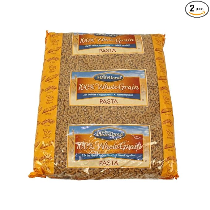 Heartland 100 Percent Whole Grain Elbow Pasta 10 Pound -- 2 per case.