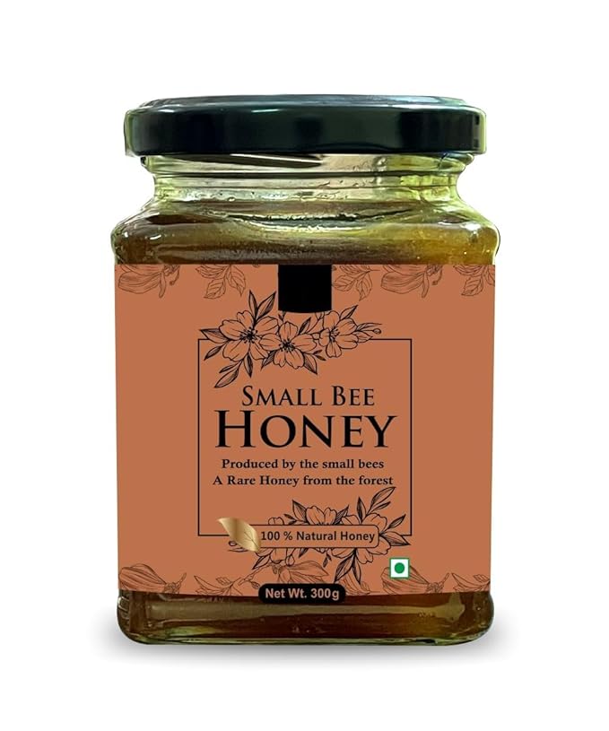10.58oz Small Bee Honey 300g (Pack of 1)/ rare Honey from Forest 100% Pure Natural &amp Raw/Produced By Small bees