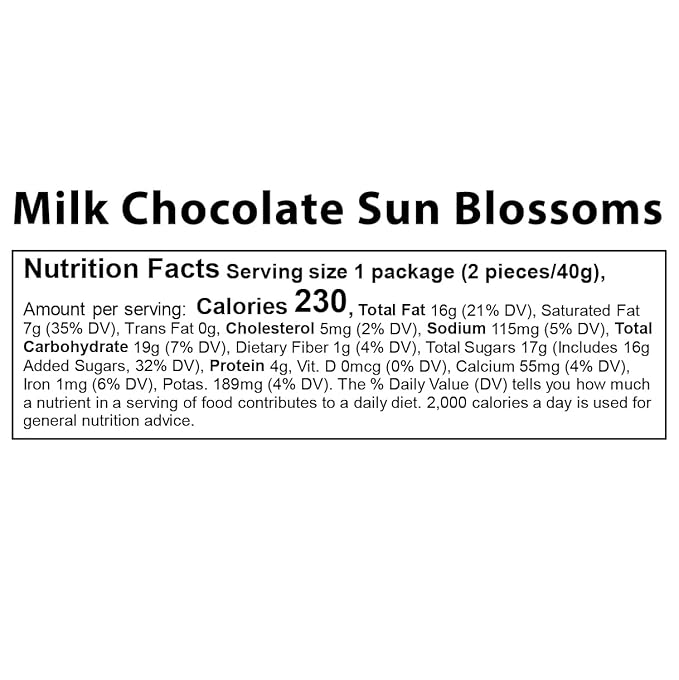 Vermont Nut Free Chocolates Sun Blossoms® (Milk Chocolate) 12 Count Nut-Free Egg-Free Kosher