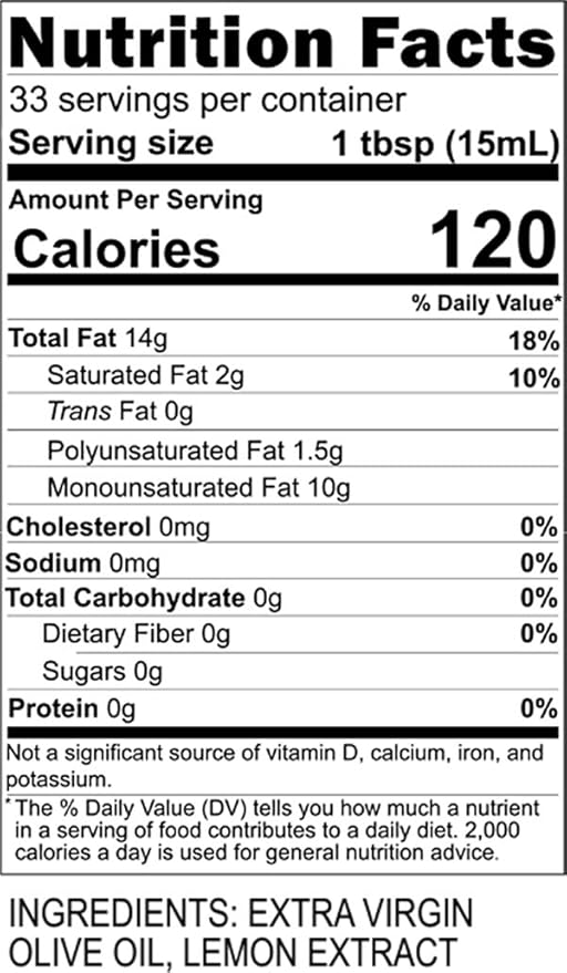 Blazing Bella Lemon Infused Extra Virgin Olive Oil – Bright Meyer Lemon Flavor Cold Pressed California Olive Oil Perfect for Salads Seafood and Everyday Cooking – 16.9 fl oz (500ml)