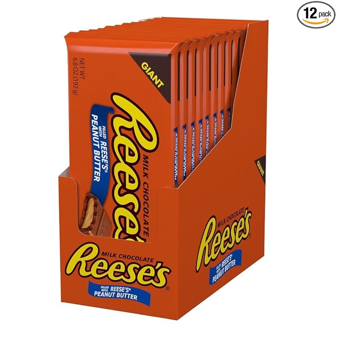REESE's Giant Filled Peanut Butter (6.8-Ounce Bar Pack of 12)
