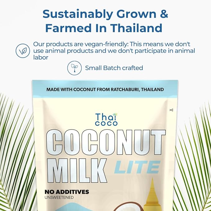 Thai Coco - Lite Coconut Milk Unsweetened - 6.76 fl. oz. 6 Pk