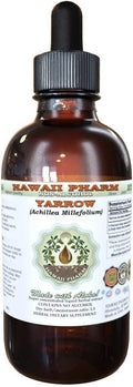 Hawaii Pharm Yarrow Alcohol-Free Liquid Extract Professional Grade Small Batch Crafted Yarrow (Achillea millefolium) Dried Herb Glycerite Natural Herbal Supplement 4 fl.oz