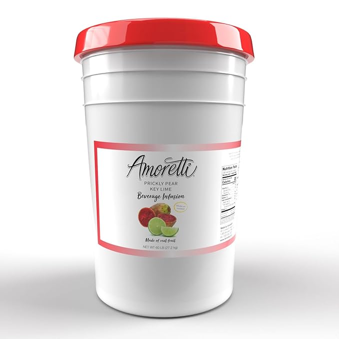 Amoretti - Prickly Pear Key Lime Beverage Infusion - Drink Mix &amp Water Enhancer with Pump for Flavoring Cocktails Waters Teas and other Beverages Preservative Free