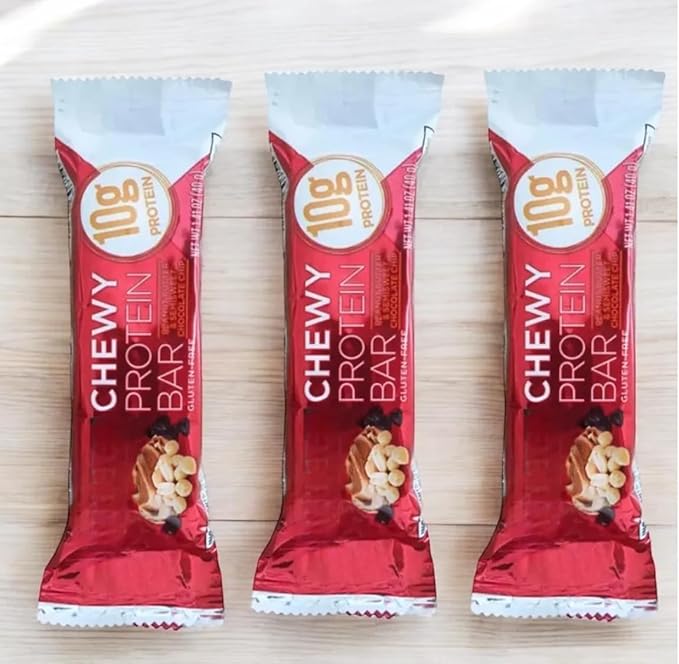 Kirkland Peanut Butter &amp Semisweet Chocolate Chip Protein Bars – 10g Protein Gluten Free Kosher 42 Count 1.41 oz Bars Net Wt 59.2 oz