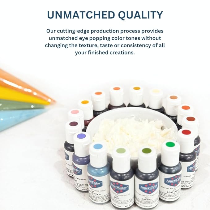 Food Coloring AmeriColor Student - Kit 12 .75 Ounce Bottles Soft Gel Paste Colors