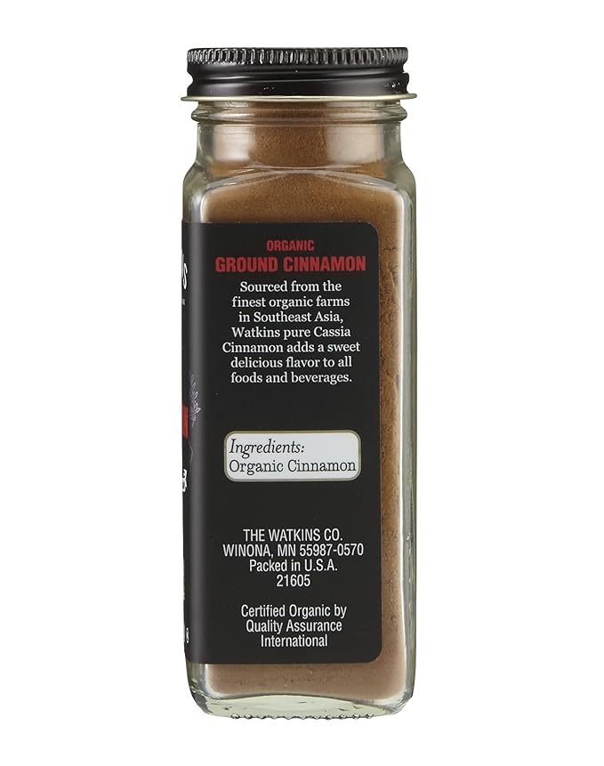 Watkins Gourmet Organic Spice Jar Ground Cinnamon 2.5 Ounce Jar 3 Count