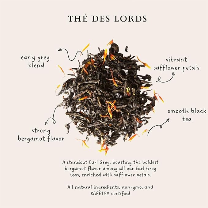 Palais des Thés - Tea of Lords - Earl Grey Black Tea &amp Bergamot - Premium Loose Leaf Serves 20-25 Cups - 3.5oz Tin