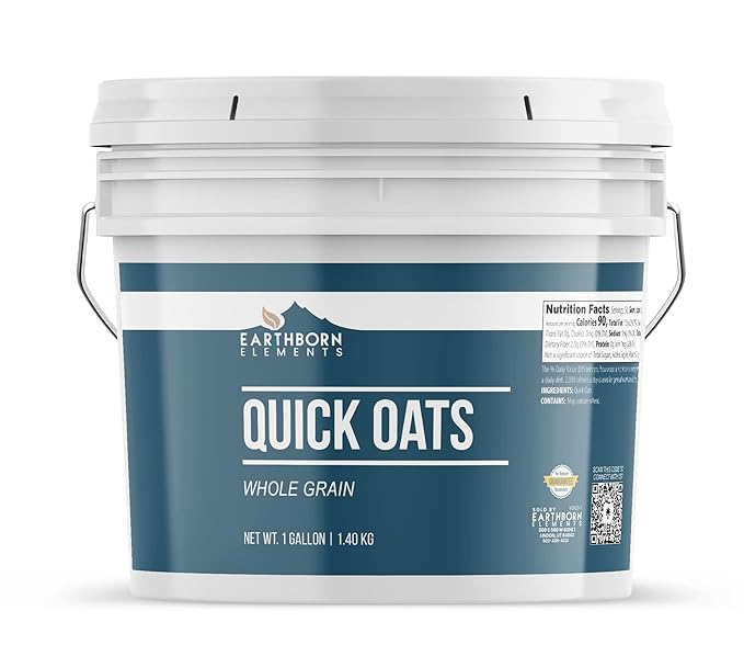 Earthborn Elements Oat Bundle 1 Gallon Bucket Each Steel Cut Oats Quick Oats and Rolled Oats