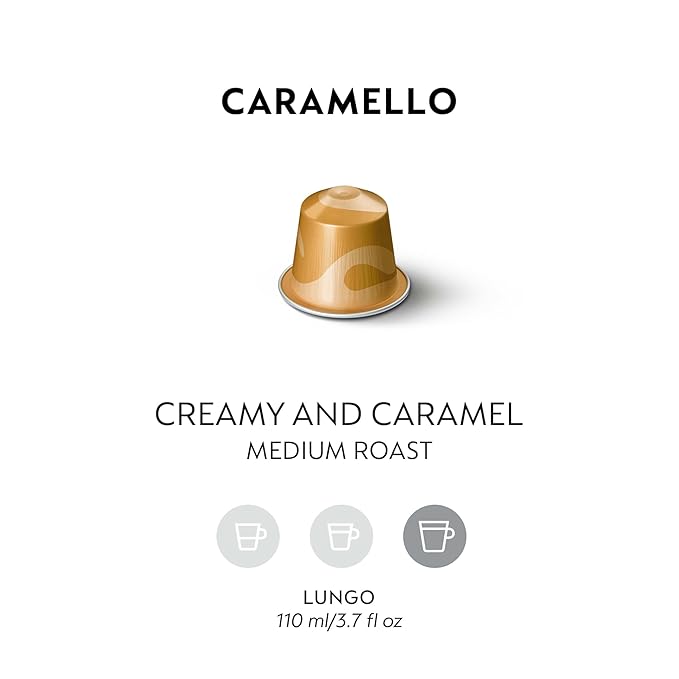 Nespresso Capsules Original Line Caramello Medium Roast Espresso Coffee 50 Count Espresso Coffee Pods
