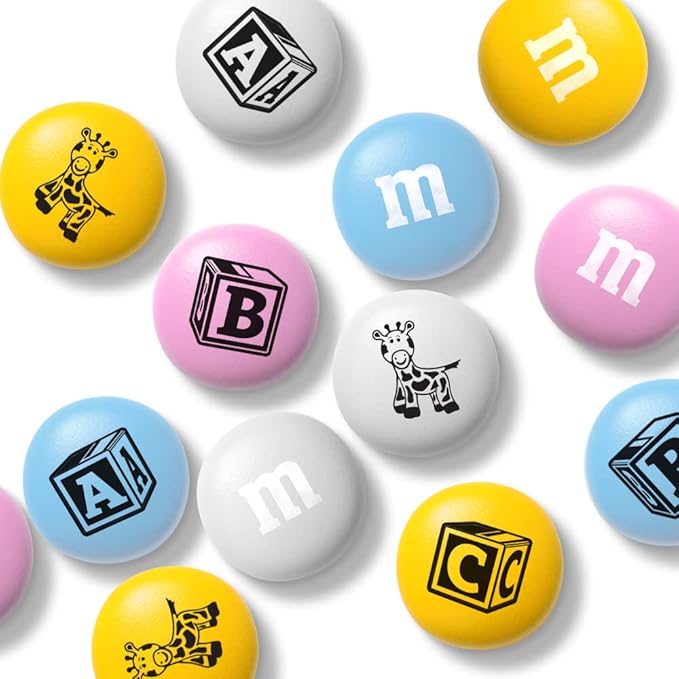 M&ampM'S World New Baby Gift Box Milk Chocolate Candy 1lb Bag with Assorted M&ampM'S for Baby Showers Newborn Gifts and Gender Reveal Parties