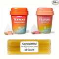 Teavana Beach Bellini Tea and Mandarin Mimosa Herbal Tea - 12 Sachets Each (24 Total) Plus 12 GoHealthful Pure Raw Organic Honey Sticks Equal to 2.11 Ounces of Clover Honey