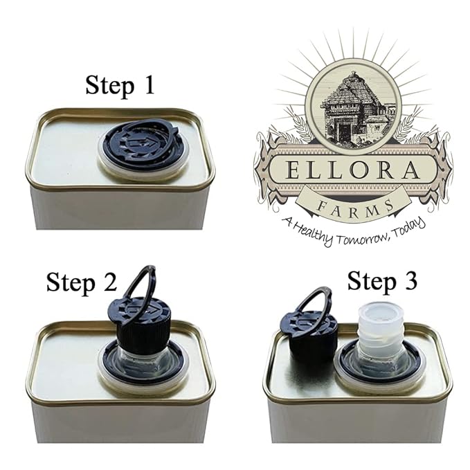 Ellora Farms Organic Extra Virgin Olive Oil High in Phenols Cold Press Traceable Single Origin Extra Virgin Greek Olive Oil Kosher 17 oz. tin Pack of 2